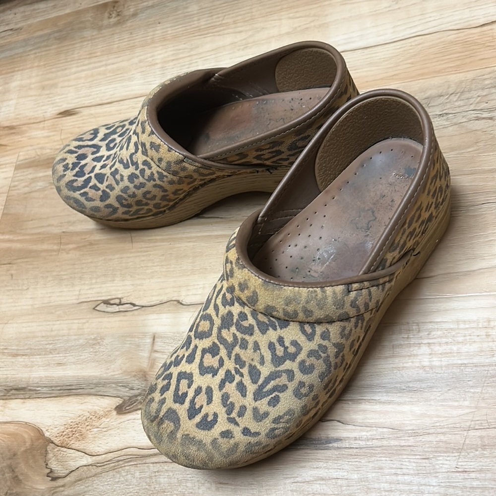 Dansko Leopard Nursing Clogs